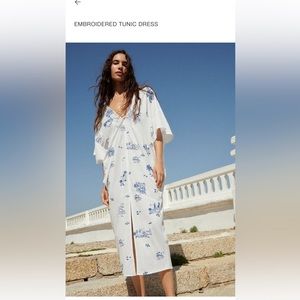 NWT Zara Embroidered Tunic Dress